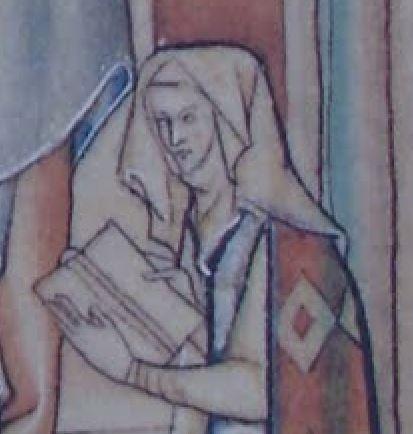 1252-67 Eleanor de Quincy Apocalypse de Lambeth MS 209 f 48 detail donatrice
