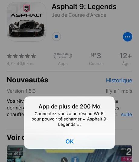 L’App Store augmente la limite de téléchargement en connexion  cellulaire !