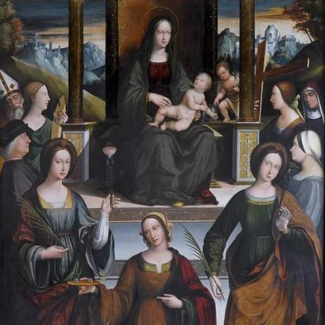 1512 Coltellini Michele, san Maurelio, Caterina Agata Lucia, Apollonia'Elena, Caterina e donatori Pinacoteca Nazionale, Ferrara