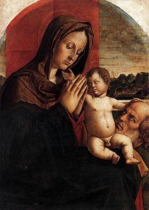 1500-10 Bartolomeo_Montagna_-_Madonna_and_Child_with_St_Joseph_Musee Correr jpg