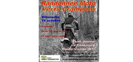 Rando moto de l’ASSJ Verts Crampons à St Junien (87), le dimanche 13 octobre 2019
