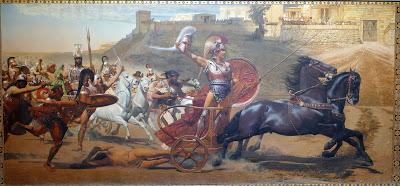 Achilleion (20) -  La fresque du  triomphe d'Achille.