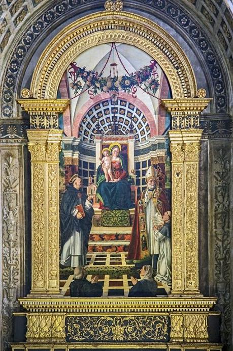 1502 Girolamo dal Libri Pala Centrego - Our Lady enthroned between St. Thomas and St. Augustine Basilica Santa Anastasia of Verona