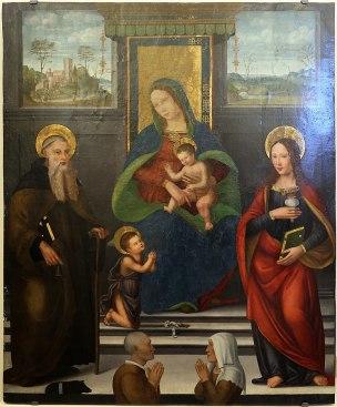 1500-25 Pittore_fiorentino,_ss._antonio_abate_e_elucia_e_i_committenti,_ da_s._martino_a_sezzate Museo San Francesco (Greve in Chianti)