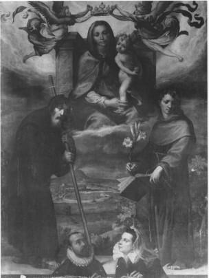 1595 Francesco Curia Madonna del'Arco tra i Danti Francesco di Paola e Antonio di Padova et commitenti, Polo Museale, Naples