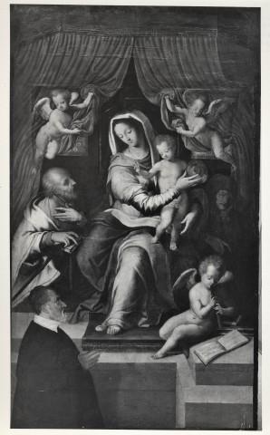 1570-75 Agresti Livio, Madonna con Bambino, san Giuseppe e il committente Andrea Pelucchi Chiesa di S. Maria della Consolazione, Roma
