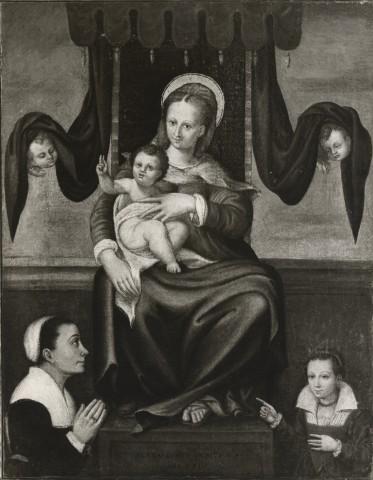 1573 India Bernardino, Madonna con Bambino e donatrici coll priv