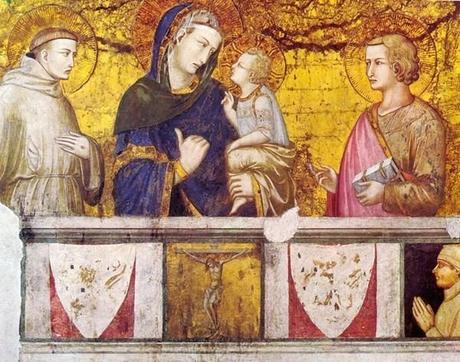 1330 ca Pietro Lorenzetti-Madonna dei Tramonti Transept gauche de la basilique inférieure StFrancis and StJohn the Evangelist