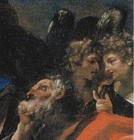 1591 Ludovico Carracci Madonna col Bambino, i santi Giuseppe, Francesco e due committenti (La Carraccina) Cento, Pinacoteca civica detail anges