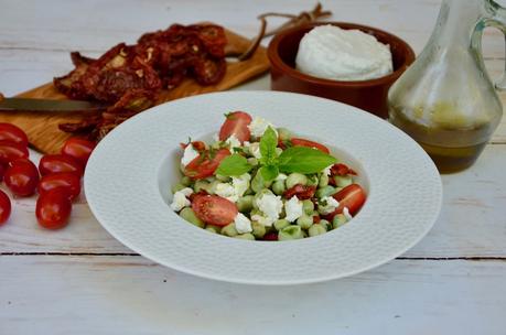 Salade de fèves aux chèvre frais
