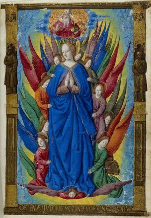 1500-05 Maitre des Triomphes de Petrarque Petites Heures d'Anne de Bretagne Gallica BNF NAL 3027 fol38r_Marie_en_gloire