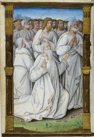 1500-05 Maitre des Triomphes de Petrarque Petites Heures d'Anne de Bretagne Gallica BNF NAL 3027 fol 37v_Saints_et_apotres
