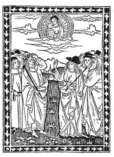 3-2-3 L’apparition à Auguste : la vision de l’Ara Coeli entre lui et la Sibylle 1493 apres Stanze della festa di Ottaviano Imperatore , Firenze, Miscomini, dopo 22 luglio1493 (C) British Library