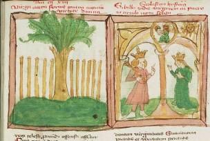 3-2-3 L’apparition à Auguste : la vision de l’Ara Coeli entre lui et la Sibylle 1450 Speculum humanae salvationis Augustus and the Tiburtine sybil 1
