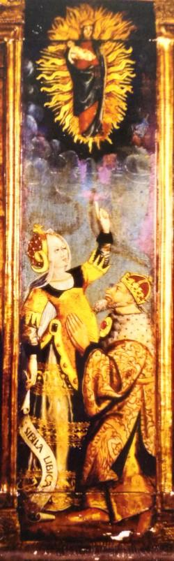 3-2-3 L’apparition à Auguste : la vision de l’Ara Coeli entre lui et la Sibylle 1460-1500 Polyptyque de La vie de la Vierge eglise Notre-Dame de Montlucon