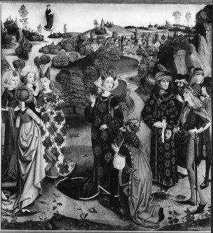 1500 ca Wolfgang_Katzheimer_-_Kaiser_Augustus_und_die_tiburtinische_Sibylle_-Bamberg, Staatsgalerie