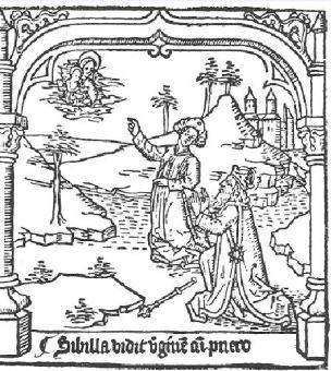 1468 Speculum humanae salvationis Sibilla vidit virginem cum puero Pays Bas Premiere ed latine droite