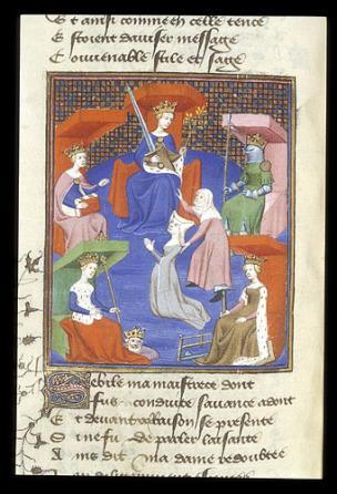 1410-c. 1414 Chemin de Longue Estude Harley 4431 f.218v La vision de Christine de Pisan British Library