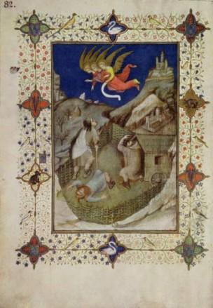 1402 avant Jacquemart de Hesdin - MS 11060-11061 Hours of Notre Dame Tierce Annonce aux bergers