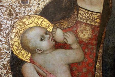 1372 Andrea_da_bologna,_madonna_dell'umilta Pinacoteca parrocchiale (Corridonia) detail