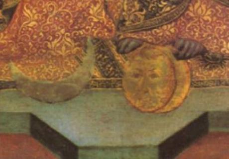 1350 ca Paolo_Veneziano_Polyptyque du couronnement de la Vierge Panneau central Brera Milan detail