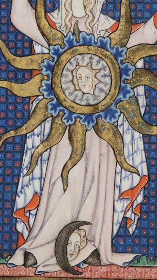 1290-1310 Rothschild Chronicles Beinecke Rare Book and Manuscript Library, Yale University MS 404 fol 64r detail astres