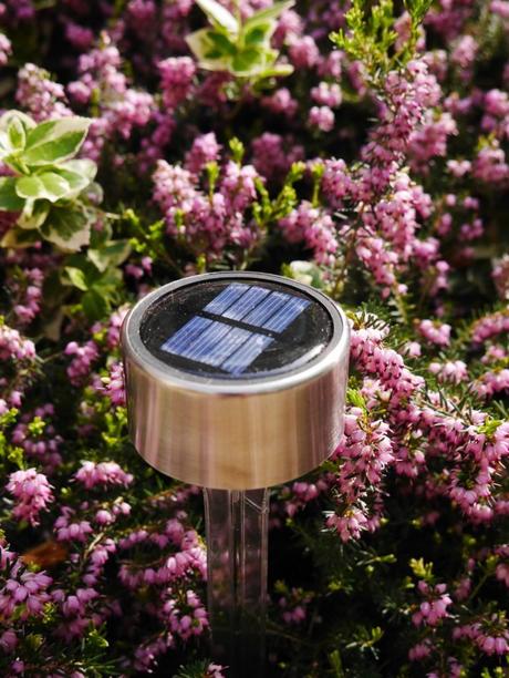 lampes solaires Nortene extérieur pour terrasse ou jardin fleurs roses - blog déco - clemaroundthecorner