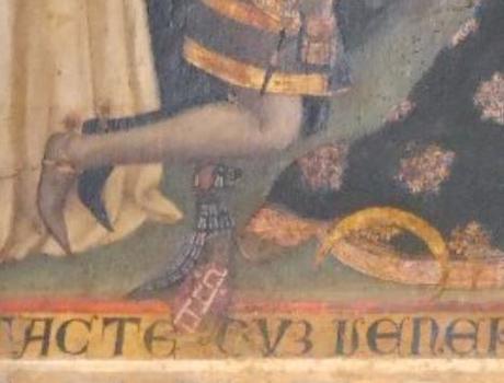 1370 Lorenzo Venaziano San Domenico e San Pietro martire Cangrande II della Scala ed Elisabetta di Baviera ouTaddea di Carrara Santa Anastasia Verone detail