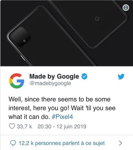 Google publie une photo du Pixel 4 !