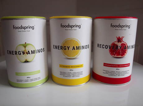 Foodspring, new haul [Barre Paléo, Sparkling Aminos, Energy Aminos, Energy Bar, Recovery Aminos et Porridge]