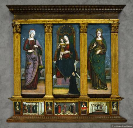 1485-90 Maestro del Cespo di Garofani Santa Maria Consolatrice Caterina d'Alessandria castelvecchio-verona
