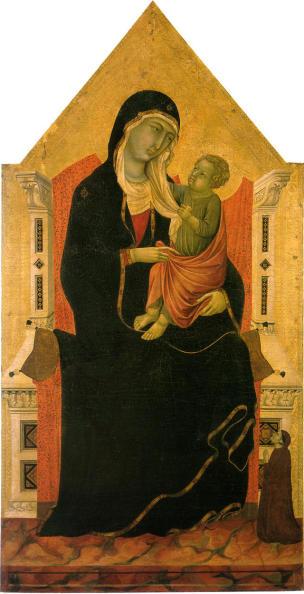 1280 ca Ugolino di Nerio The-Madonna-and-Child-with-a-Donor-Chiesa della Misericordia - San Casciano in Val di Pesa
