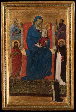 1325-35 Ugolino di Nerio with Saints Peter, Paul, John the Baptist, Dominic and a donor, The Art Institute of Chicago