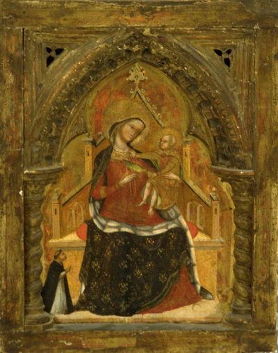 4-2 Le donateur-souris : seul, à gauche 1356-72 Lorenzo Veneziano, Madonna con Bambino in trono e donatore The Fine Arts Museums of San Francisco