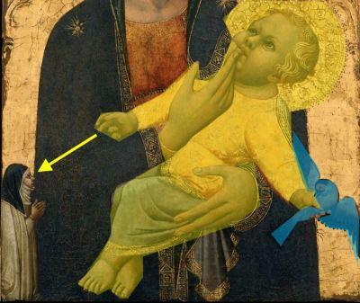 4-2 Le donateur-souris : seul, à gauche 1380 ca Antonio_Veneziano _Museum_of_Fine_Arts,_Boston schema