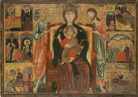 1275-80 Maestro della Maddalena, Madonna con Bambino in trono tra sant'Andrea, san Giacomo e donatore, Musee des Arts Décoratifs, Parigi