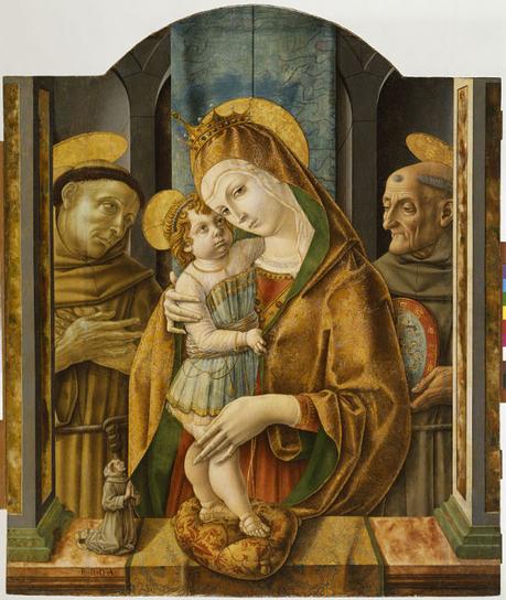 4-2 Le donateur-souris : seul, à gauche 1490 ca Crivelli,Virgin and Child with Saints and Donor, Walters Art Museum, Baltimore