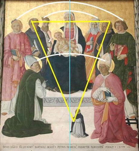 1494 PIER FRANCESCO FIORENTINO donateur FR LAVRENTI BARTHOLI chiesa di S. Agostino San Gimignano schema