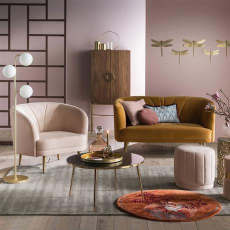 canapé coquillage shell sofa art déco salon velours - blog décoration intérieure - clem around the corner