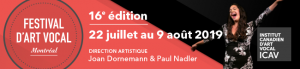 D’Amour et d’Offenbach par Les Productions Belle Lurette, des évènements lyriques au Festival baroque Montréal et la programmation de la 16e édition du Festival d’art vocal de Montréal