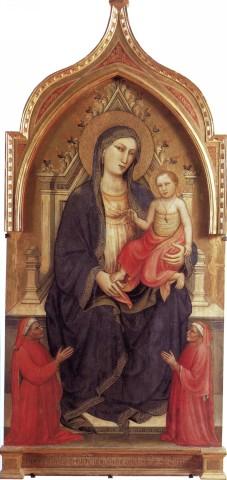 1404 Mariotto di Nardo Madonna con Bambino in trono e donatori Museo del Tesoro della Basilica di S. Francesco Assise
