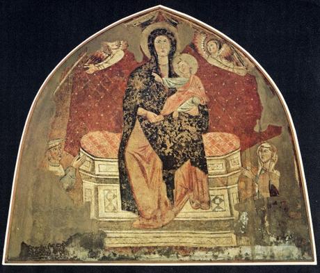1200-99 Madonna con Bambino in trono e donatori Curia Vescovile, Rieti