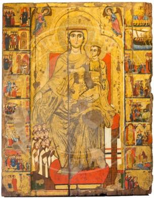 4-5 Le donateur-souris : en groupe 1280 Ca Madonne avec des moines carmelites Byzantine museum,Nicosie