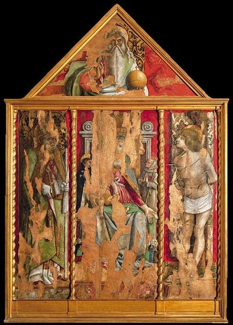 1472 Crivelli, premier triptych of the Valle Castellamo Pinacoteca, Ascoli Piceno,
