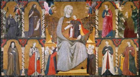 1307 Giuliano da Rimini Madonna con Bambino in trono, angeli e donatori, Isabella Stewart Gardner Museum, Boston