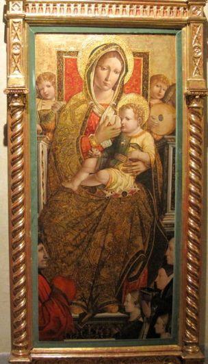 1494-1518 Fasolo Lorenzo, Madonna con Bambino in trono, angeli e donatori coll priv