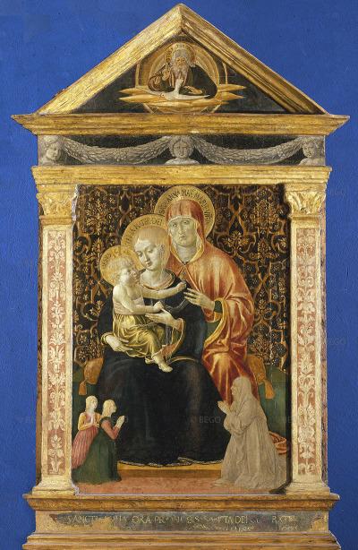 1460-70 Benozzo Gozzoli, Madonna con Bambino, sant'Anna e donatori, Museo Nazionale di S. Matteo, Pisa c www.museobenozzogozzoli.it