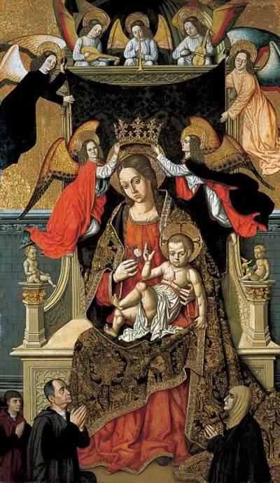 Master of Castelsardo, active c.1475-c.1525; The Virgin and Child with Angels and Donors