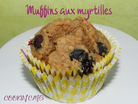 MUFFINS AUX MYRTILLES A L'AVOINE (sans gluten, végétalien)