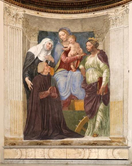 _SVDS 1516 Baldassarre Peruzzi, Madonna sante Brigida e Caterina e il cardinale Ferdinando Ponzetti, Chiesa di Santa Maria della Pace